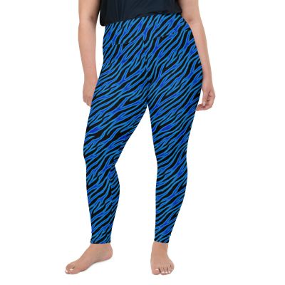 Blue Zebra Style plus size leggings